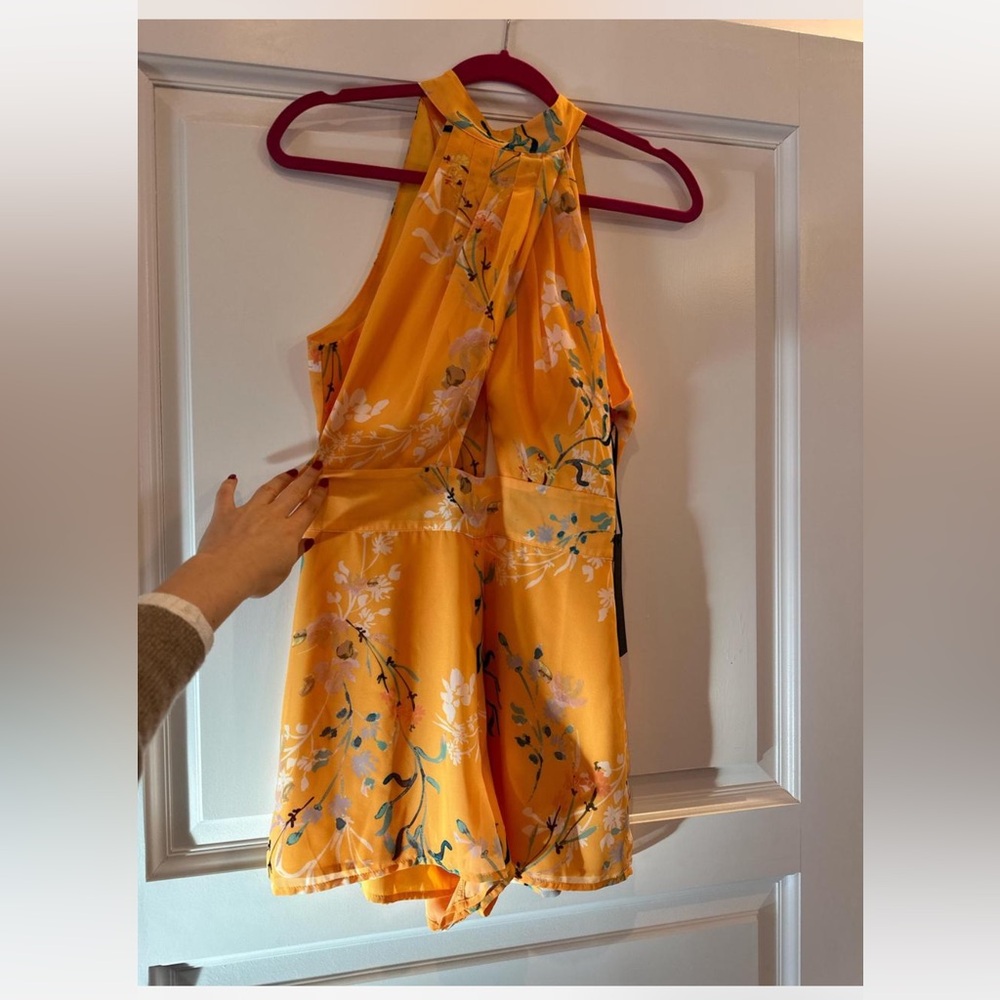 house of Harlow yellow floral romper
